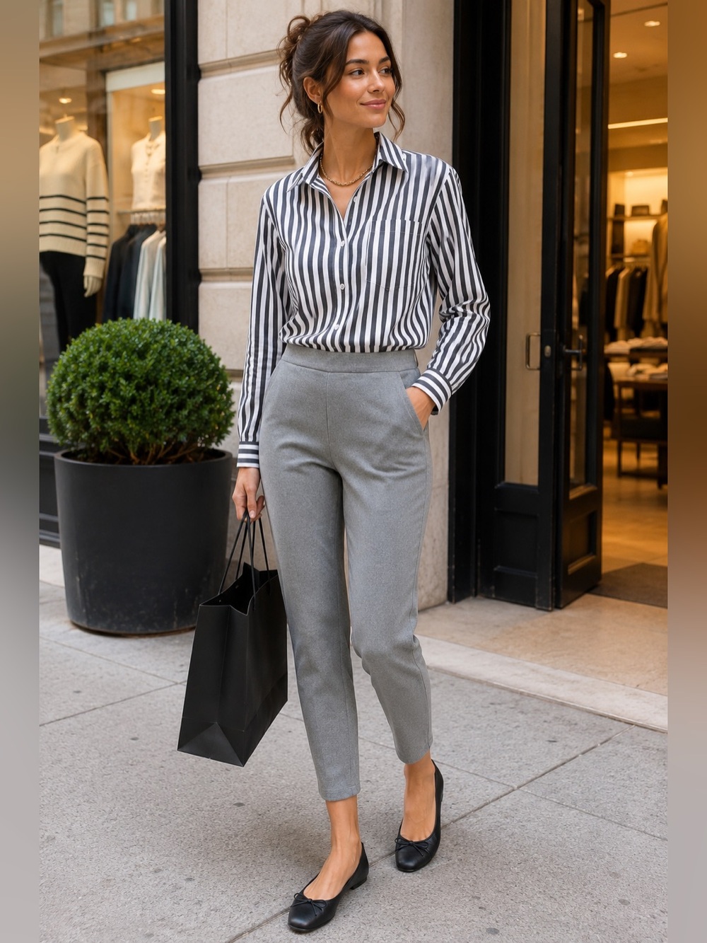 Aritzia Babaton Conan Mirror Crepe Cropped Pants Grey Size 0